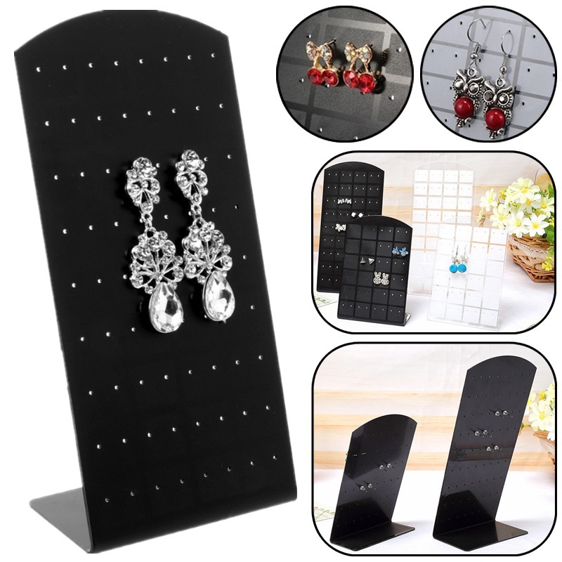Kệ Trưng Bày Bông Tai 48 / 72 Lỗ Bằng Nhựa Đơn Giản Thời Trang Chất Lượng Cao