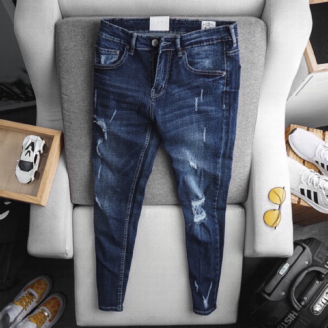 Quần jean nam rách ống ôm xuất dư cao cấp | BigBuy360 - bigbuy360.vn