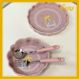 (Đọc kĩ mô tả) Bát, đĩa, dĩa, thìa Thủy Thủ Mặt Trăng, Sakura Thủ Lĩnh Thẻ Bài (Cardcaptor Sakura/Sailor Moon) mẫu 1