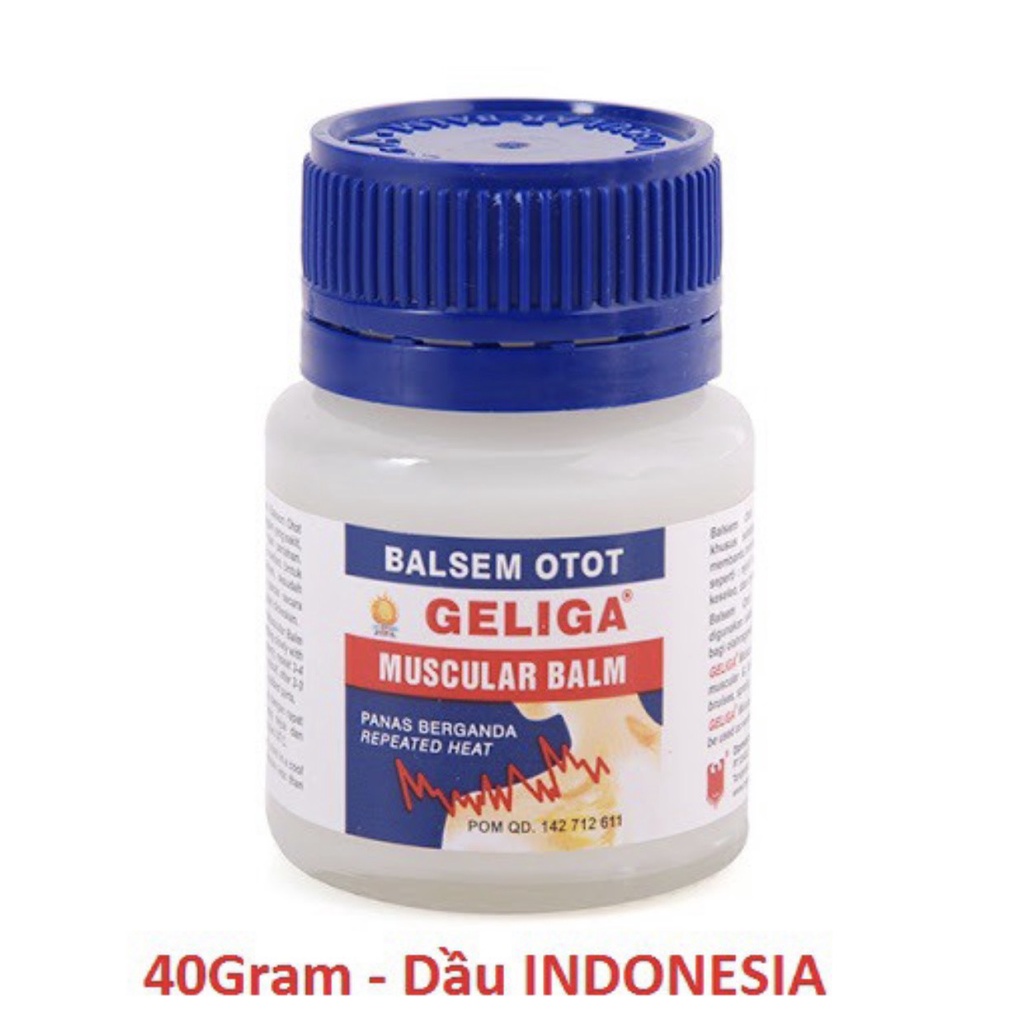 Dầu Cù Là Lửa Geliga Indonesia Muscular Balm (40gr) nhập Thái Lan Giảm Đau Mỏi, Tác Dụng Nhanh Chóng