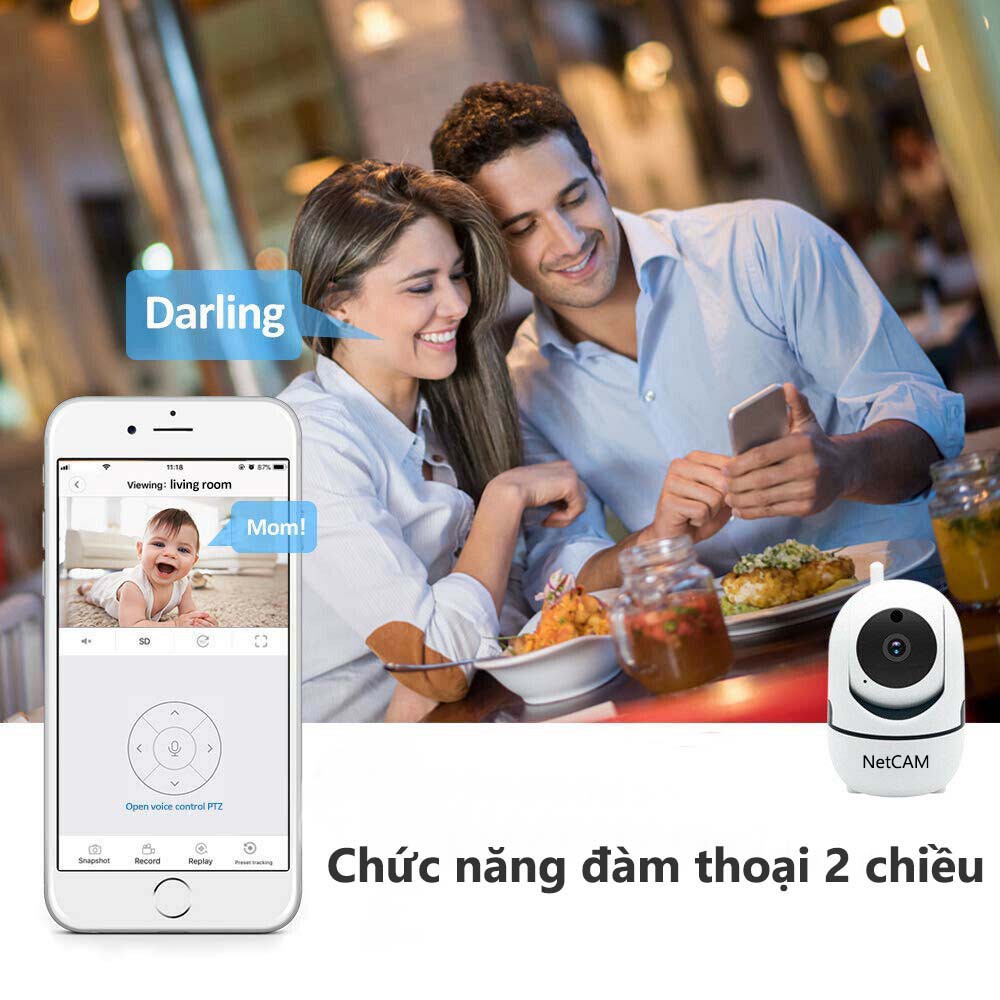 Camera IP wifi giám sát và báo động NetCAM NR02 1080P