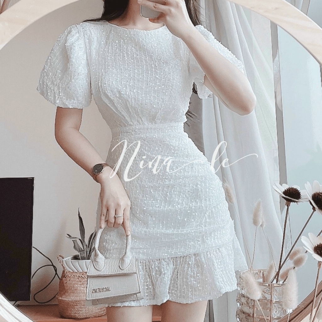 ĐẦM BI,THÂN VÁY PHỐI ĐUÔI CÁ CỰC DỄ THƯƠNG XINH XẮN, NHẸ NHÀNG CHẤT VON LỤA DÀY MỊN LT