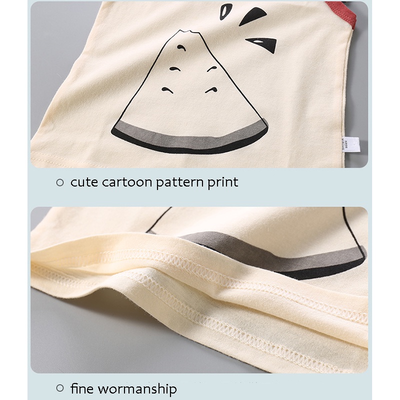 Bộ áo thun không tay và quần short SANITKUN chất liệu 100% cotton thoáng khí thời trang 2022 cho bé trai gái