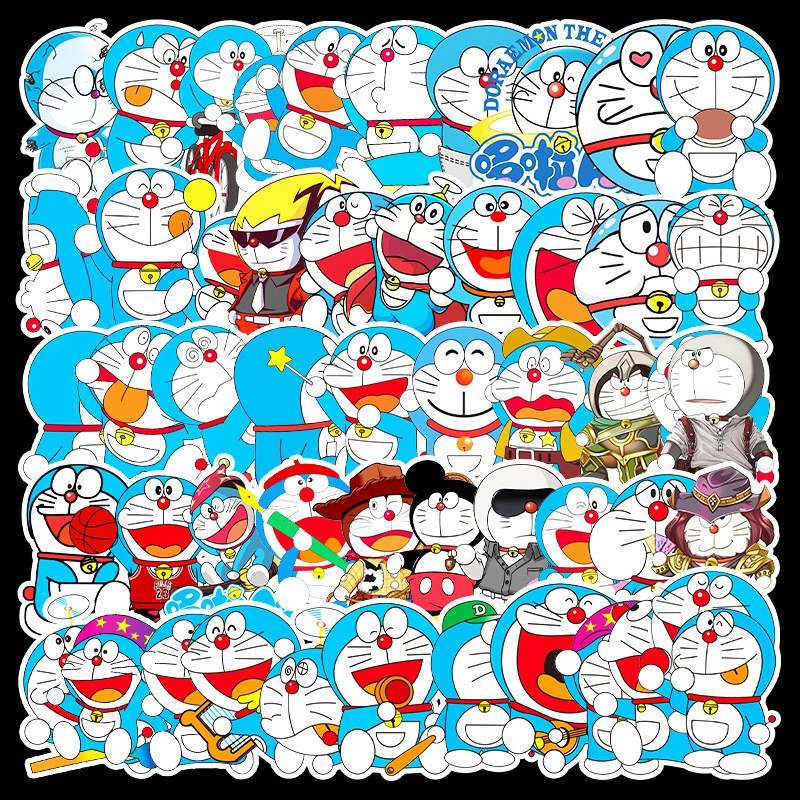 Set 52 tấm Sticker Doreamon họa tiết dễ thương size lớn MÃ ST2035