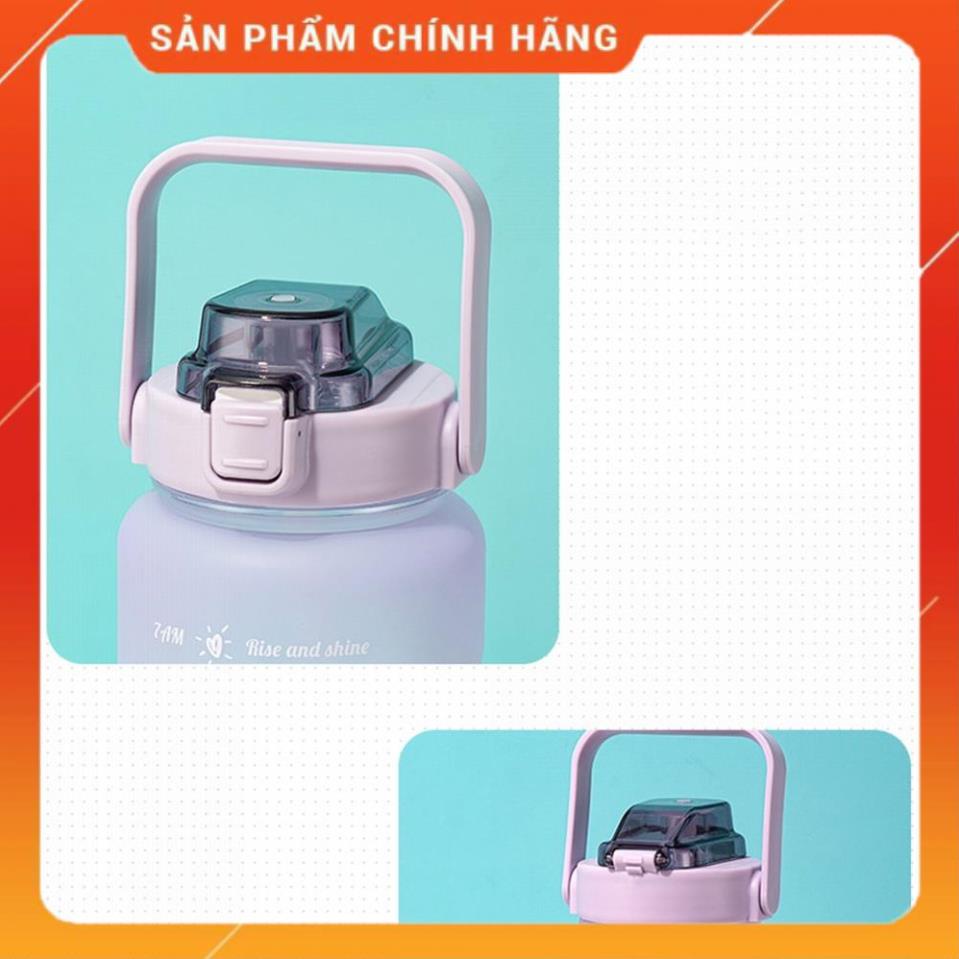 Bình Nước Thể Thao, Đi Học, Tập Gym Nhựa An Toàn Chia Vạch Dung Tích 2L