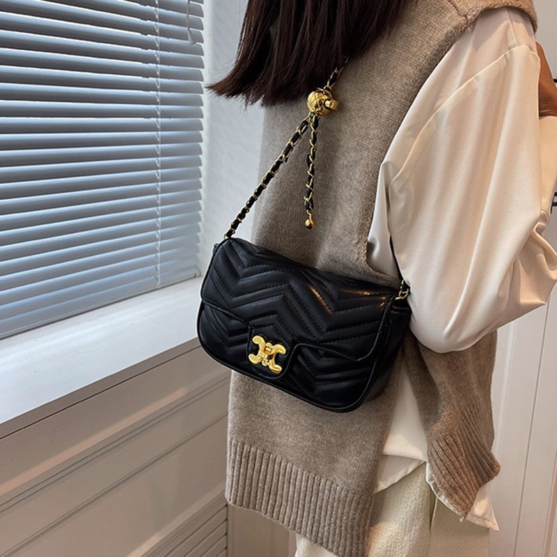 Túi đeo chéo IELGY hình vuông cỡ nhỏ phối dây đeo sợi xích thời trang cho nữ