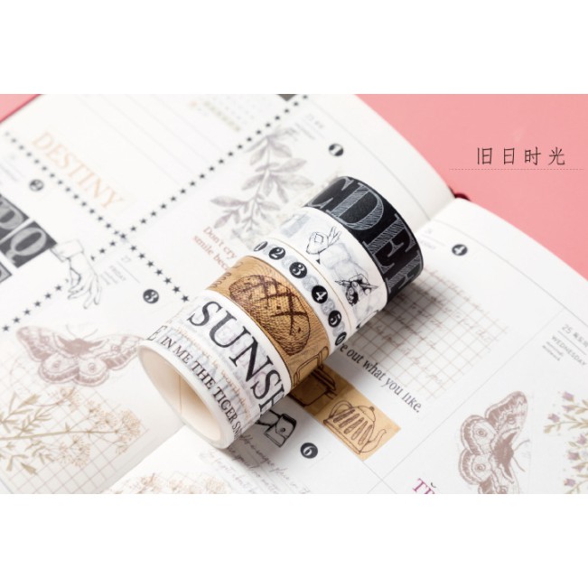 Bộ 7 washi tape chủ đề nghệ thuật trang trí sổ tay, scrapbook, planner...