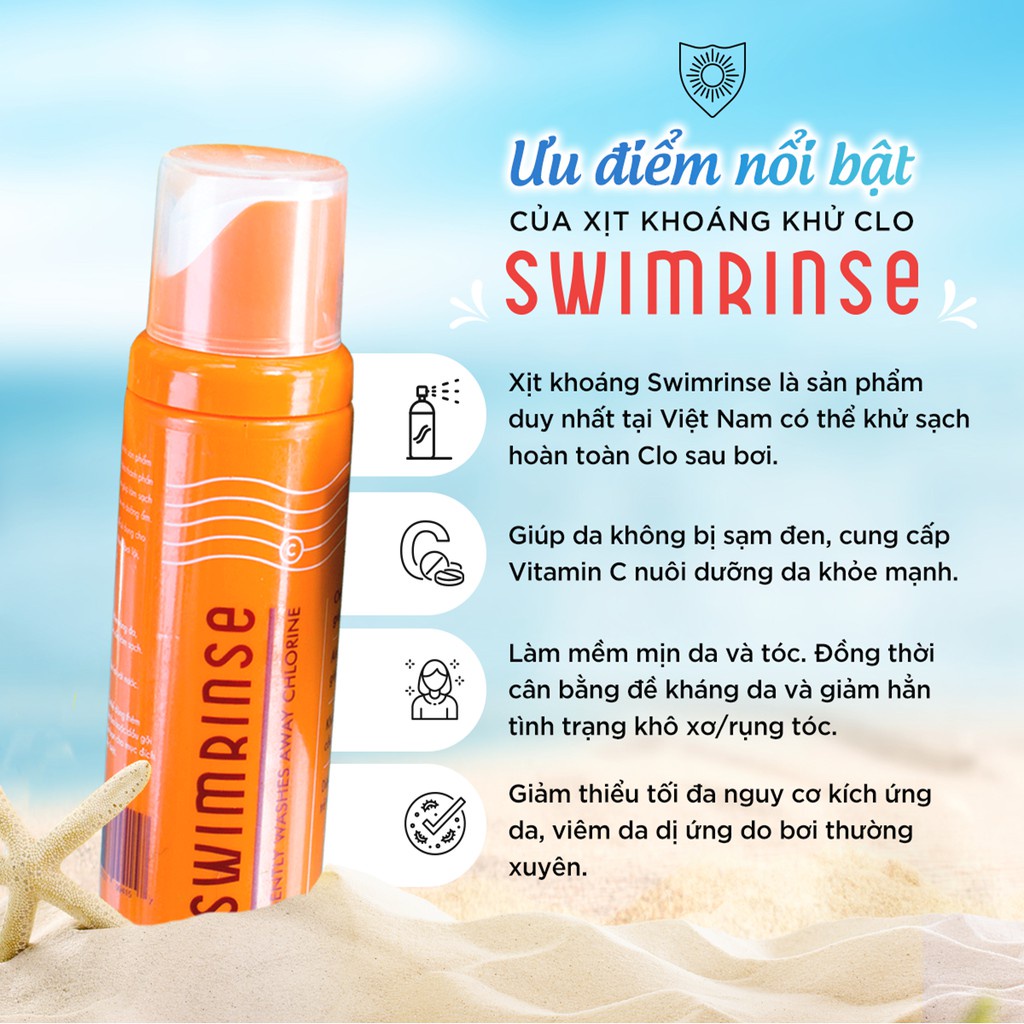 Xịt Khoáng Khử Clo Sau Khi Bơi SwimRinse