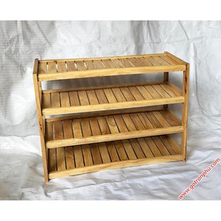 Kệ để giày gỗ cao su 4 tầng