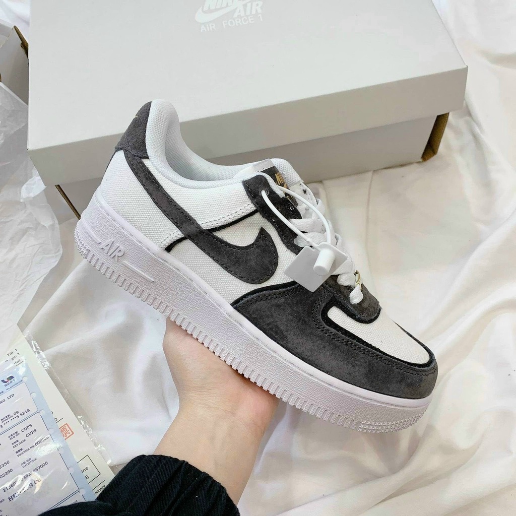 Giày Air Force 1 Xám Trắng Da Lộn, AF1 nam nữ các mẫu bản đẹp chất lượng tốt nhất