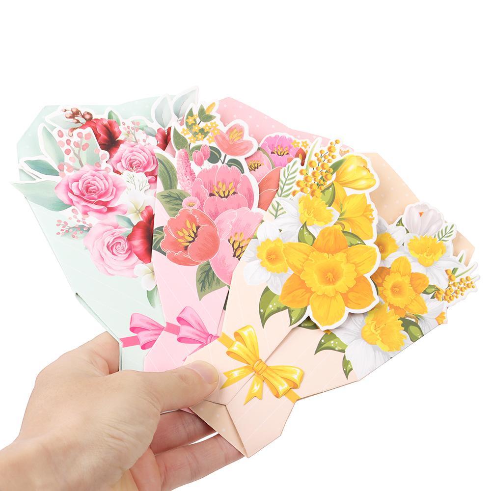 Thẻ Gấp In Chữ LET Flower 3D Độc Đáo