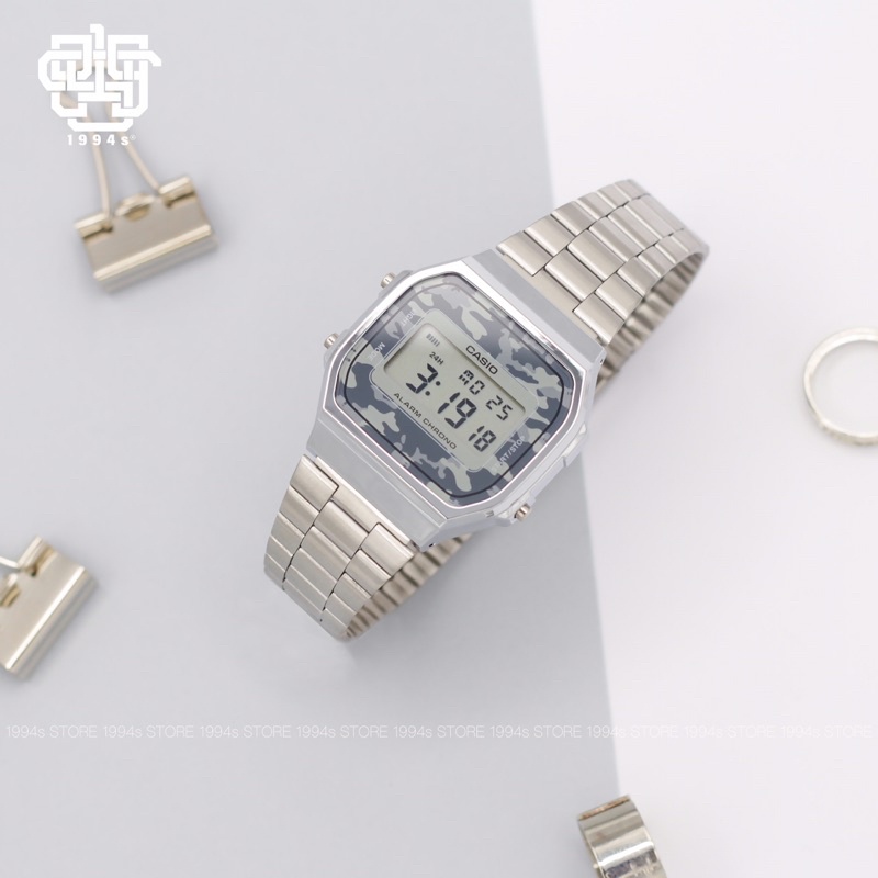 Đồng hồ nam Casio A168WEC-1EF dây thép chính hãng