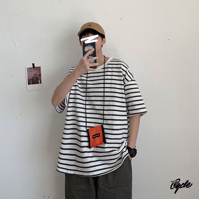 [FREESHIP 50K Áo thun kẻ ngang tay lỡ Unisex giá rẻ
