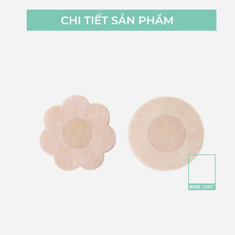Set 10 Miếng Dán Ti Giấy Hình BEBE CHIC Tròn Hình Hoa Chuyên Dụng Đi Biển, Đi Chơi Thoải Mái