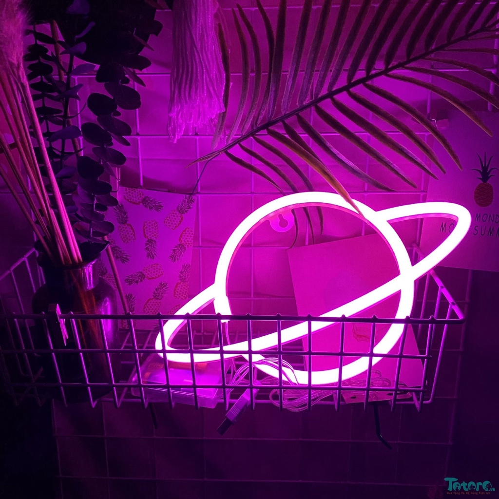 Đèn ngủ Neon Decor Quả Dứa - Hành Tinh - Kỳ Lân Hồng