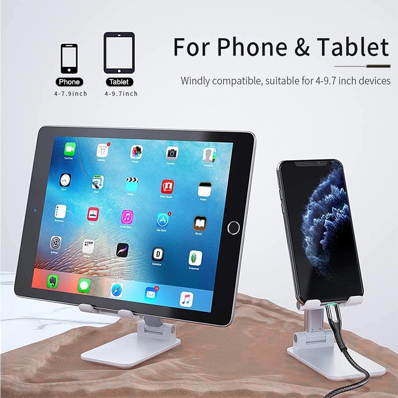 [Freeship]Giá đỡ điện thoại, giá đỡ ipad máy tính bảng cao cấp để bàn gấp gọn dùng học online livestream, Cáp sạc Type C