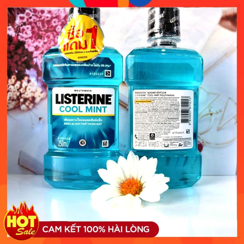 750ml - Nước súc miệng Listerine Cool Mint - Giúp hơi thở thơm mát và sạch khuẩn 99%