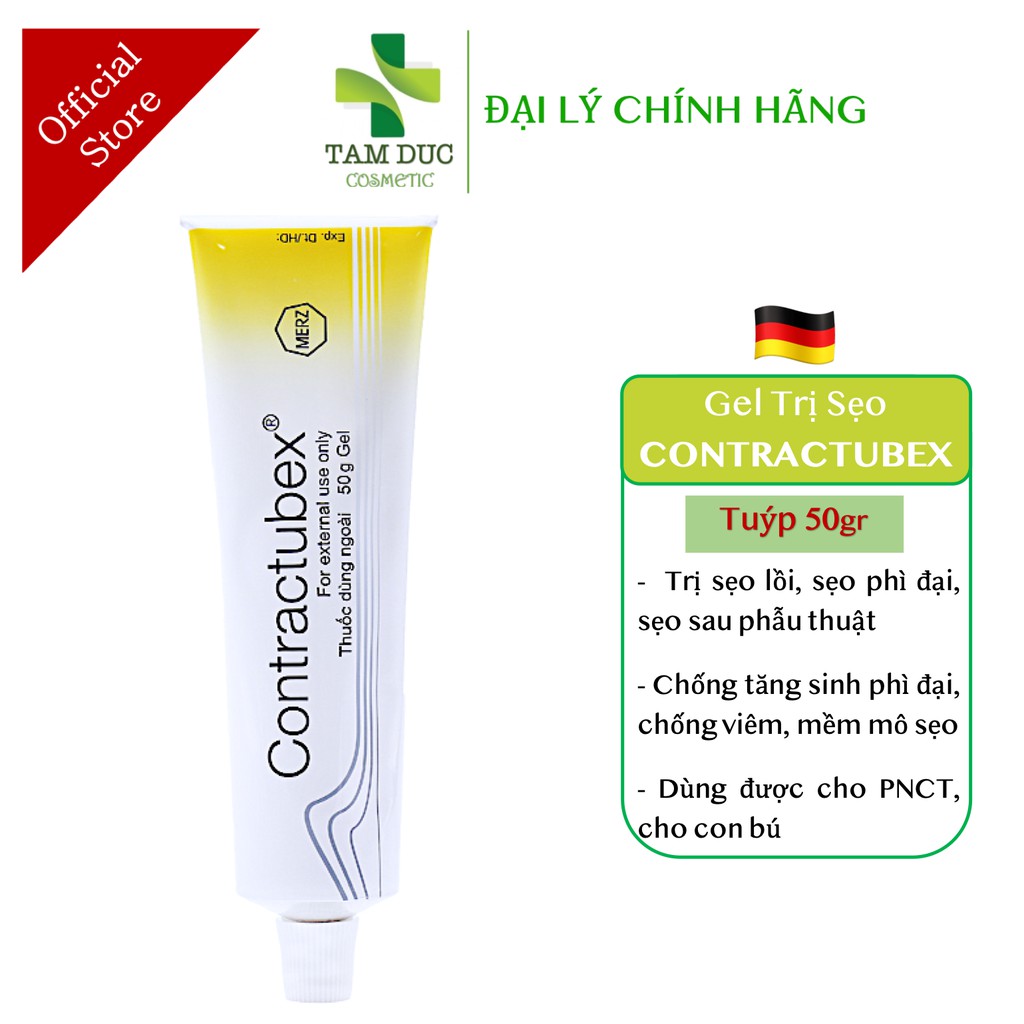 CONTRACTUBEX 50g - Gel, kem làm mờ sẹo lồi, sẹo lõm nhập khẩu từ Đức [contratubex, contraxtubex, contractube]