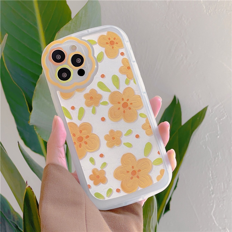 Ốp Điện Thoại Tranh Sơn Dầu Hình Hoa Vàng Cho Iphone 13 12 Pro 7 8 Plus 11 12 13 Pro MAX XR X XS MAX