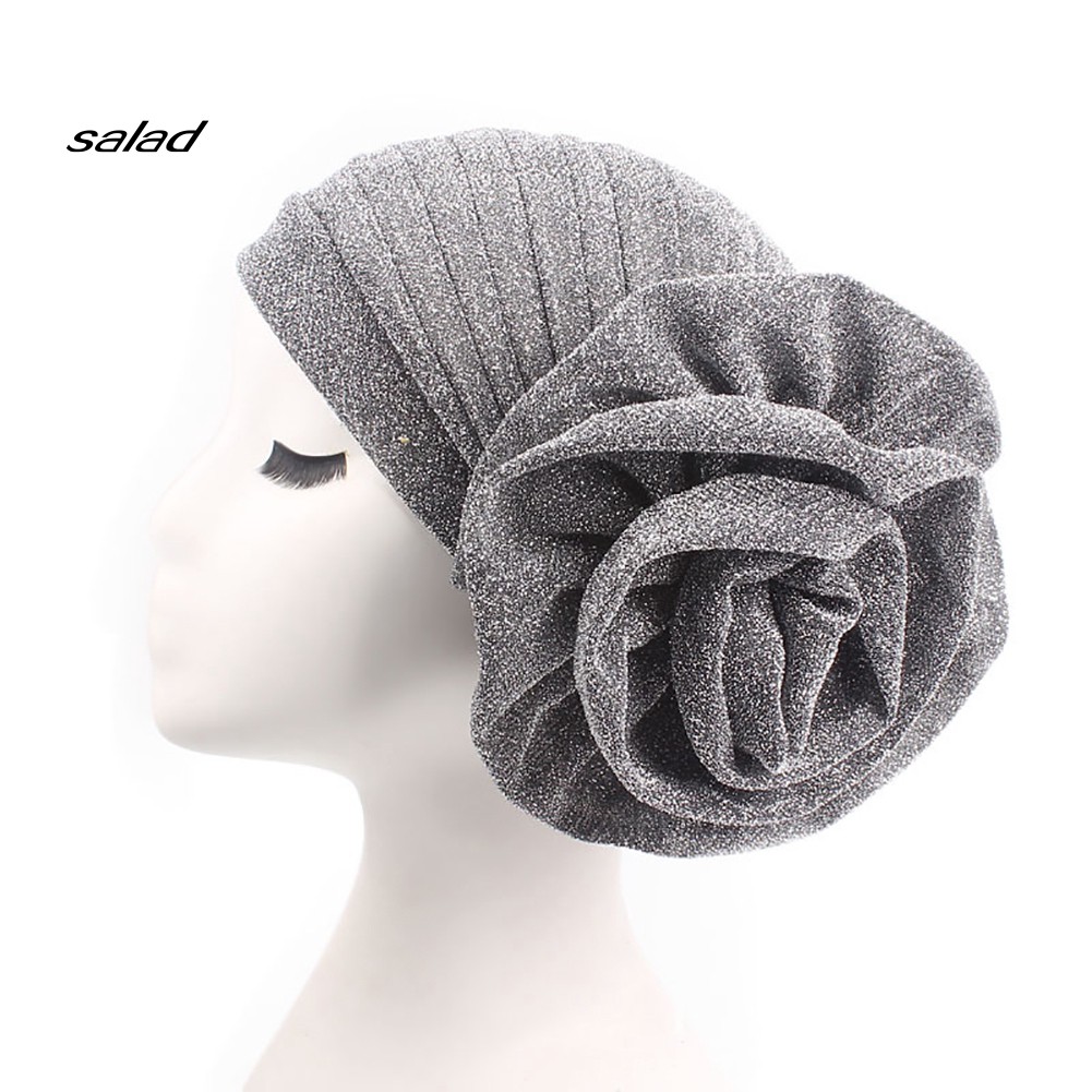 Mũ Trùm Đầu Đính Hoa Lớn Lấp Lánh Thời Trang Cho Phụ Nữ Hồi Giáo