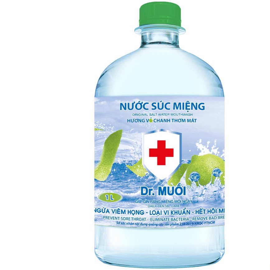 Nước Súc Miệng - Súc Họng Dr. Muối Hương Vỏ Chanh 500-1000ml