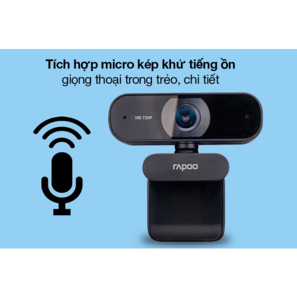 [Hỏa Tốc - HCM] Webcam Rapoo XW170 độ phân giải HD 720P | Hàng Chính Hãng | Bảo Hành 12 Tháng | LSB Store