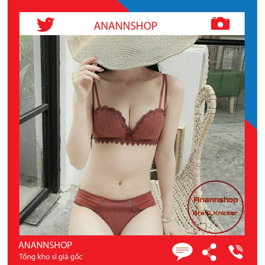 Bộ đồ lót phối ren không gọng đệm vừa thoáng khí