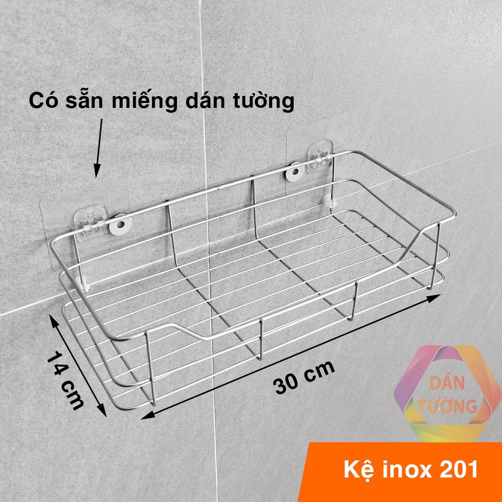 Kệ Nhà Tắm Inox 304 Dán Tường Đựng Đồ, Kệ Phòng Tắm 6 Móc Treo Đồ Thông Minh Hình Chữ Nhật Siêu Bền Siêu Chắc Chắn