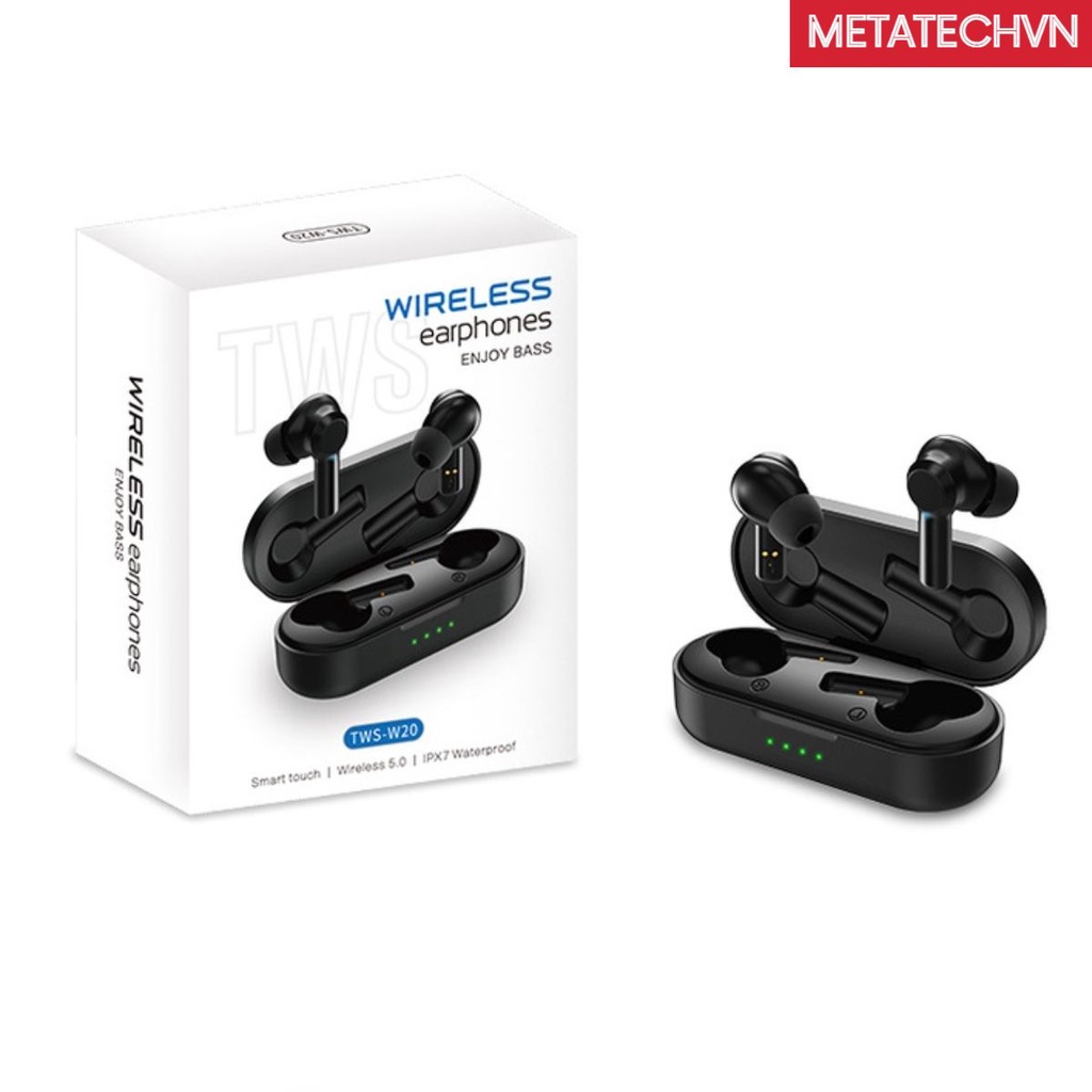 Tai Nghe Bluetooth Mẫu Mới True Wireless W20 Thiết Kế Độc Đáo Sang Trọng Tính Năng Chống Ồn Chống Nước