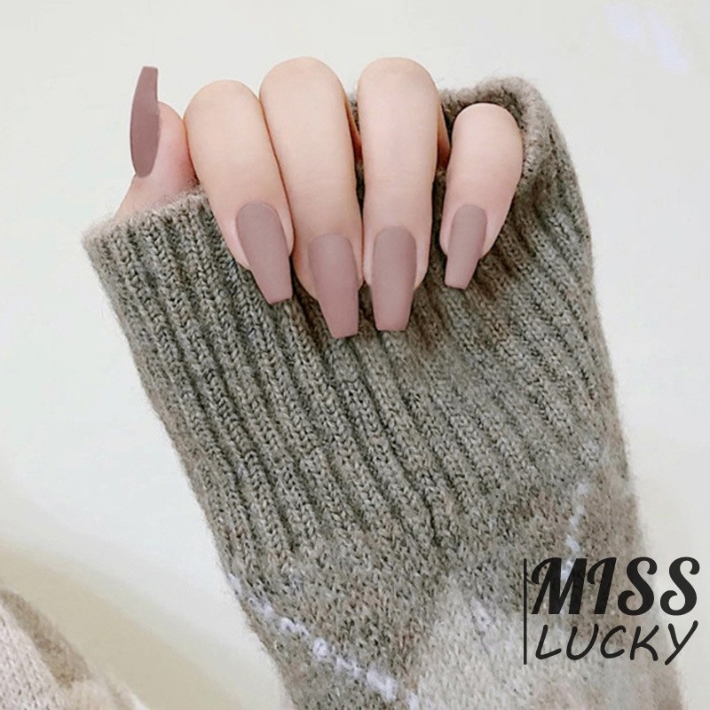 Bộ 24 móng tay giả dáng dài kiểu dáng thời trang cá tính dành cho nữ