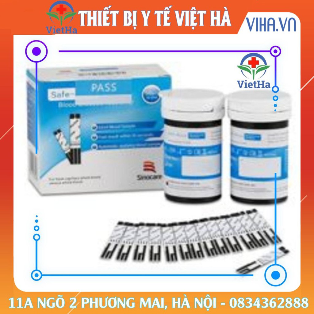 Que thử tiểu đường safe accu SINOCARE hộp 50 que và 50 kim ytevietha.com