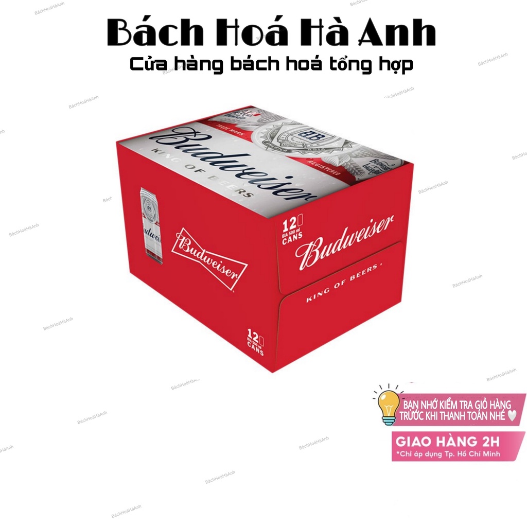 Bia Budweiser 500ml - 12 lon