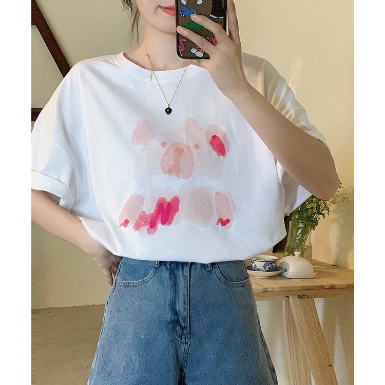 NRVP Áo Thun Nữ Tay Ngắn In Hình Phong Cách Hàn Quốc Thời Trang Mùa Hè 2022