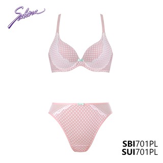 Combo Áo Lót Mút Vừa Nâng Ngực Tự Nhiên Tạo Khe Chữ V Chấm Bi Và Quần Đồng Bộ Mordern V By Sabina SBI701PL+SUI701PL