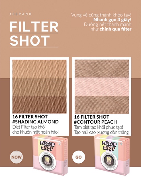 [Sẵn] [Hot] Phấn Tạo Khối Và Highlight Đa Năng 16Brand Filter Shot Contour Peach | BigBuy360 - bigbuy360.vn