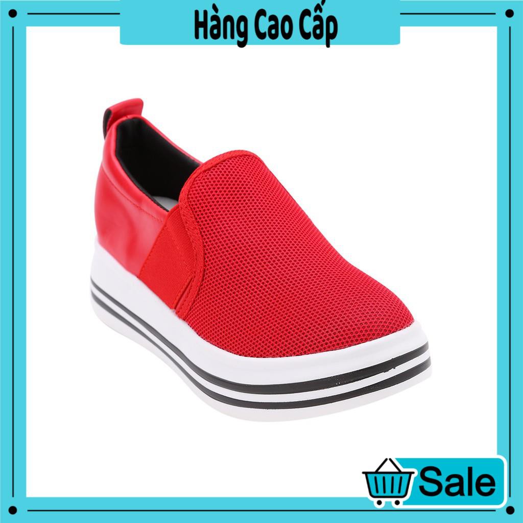 [FREE SHIP] Giày slip on giày độn đế tăng chiều cao nữ vạch kẻ đế mới nhất (đen, đỏ) | BigBuy360 - bigbuy360.vn