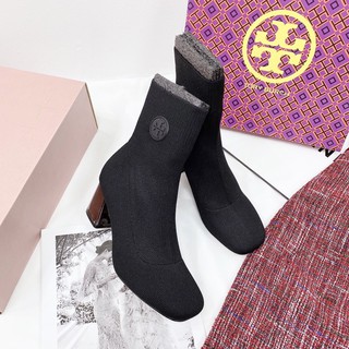 Bốt len lửng tory burch gót tráng gương fullbox