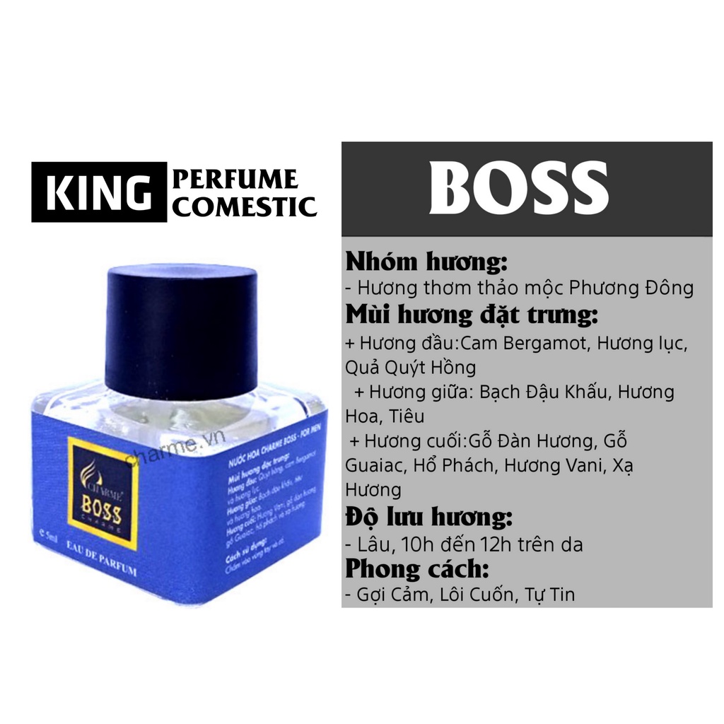 Nước Hoa Nam - BOSS - Hương thảo mộc, gỗ đàn hương, mẫu thử 5ml