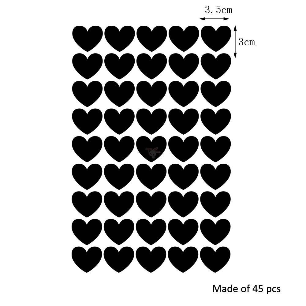 Set 45 Miếng Dán Tường Trang Trí Hình Trái Tim Xinh Xắn