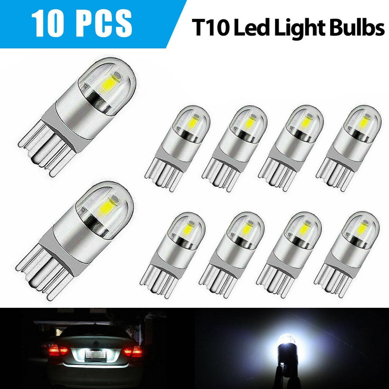 Set 10 bóng đèn LED 6000K Canbus T10 168 194 W5W ánh sáng trắng dành cho ô tô tiện dụng