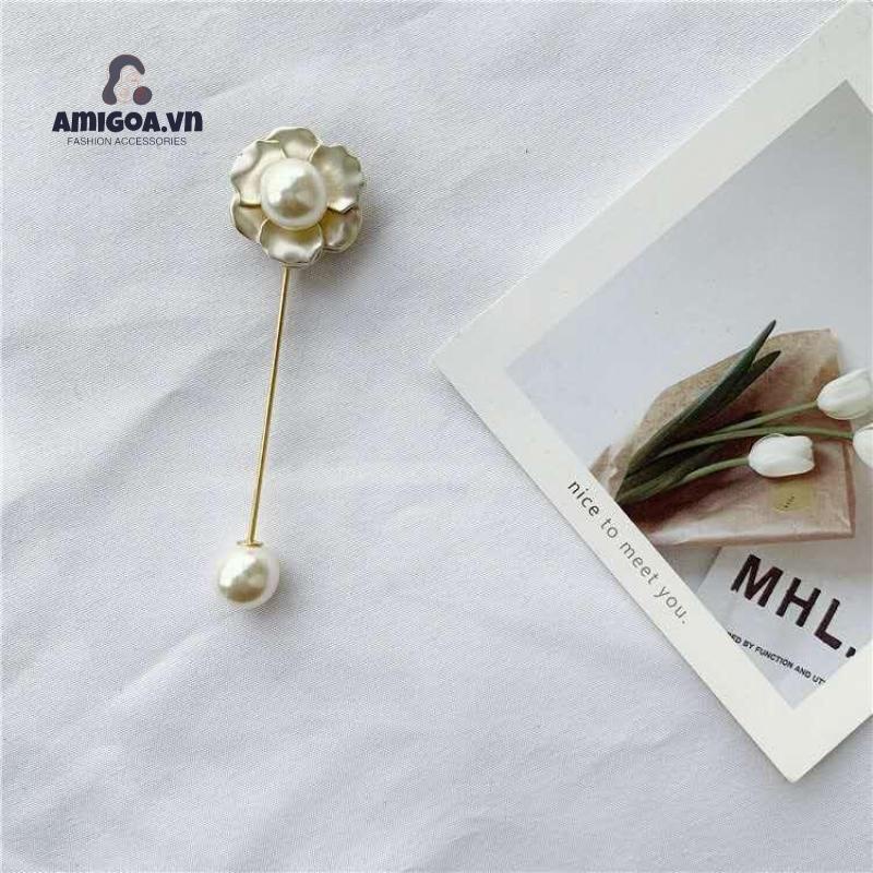Ghim Cài Áo Hình Hoa Đính Ngọc Trai