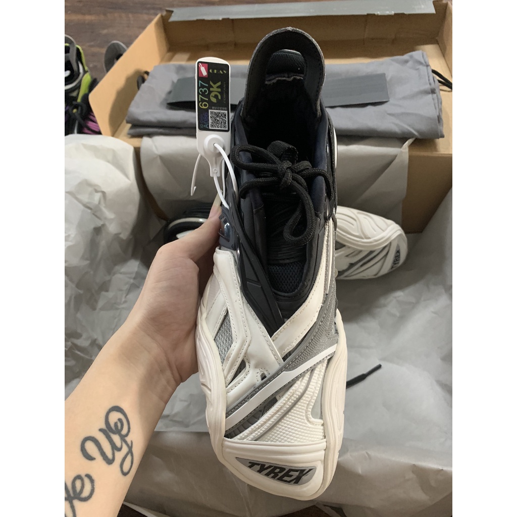 Giày thể thao Track Tyrex xám đen trắng cao cấp ( ảnh chụp thật tại shop, đủ phụ kiện)