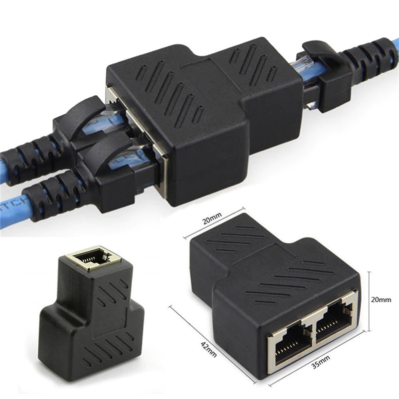 Đầu chia cổng mạng Lan Rj45 từ 1 sang 2 - Đầu chia cổng Lan RJ45 1 ra 2 - RJ45 Splitter 1-2