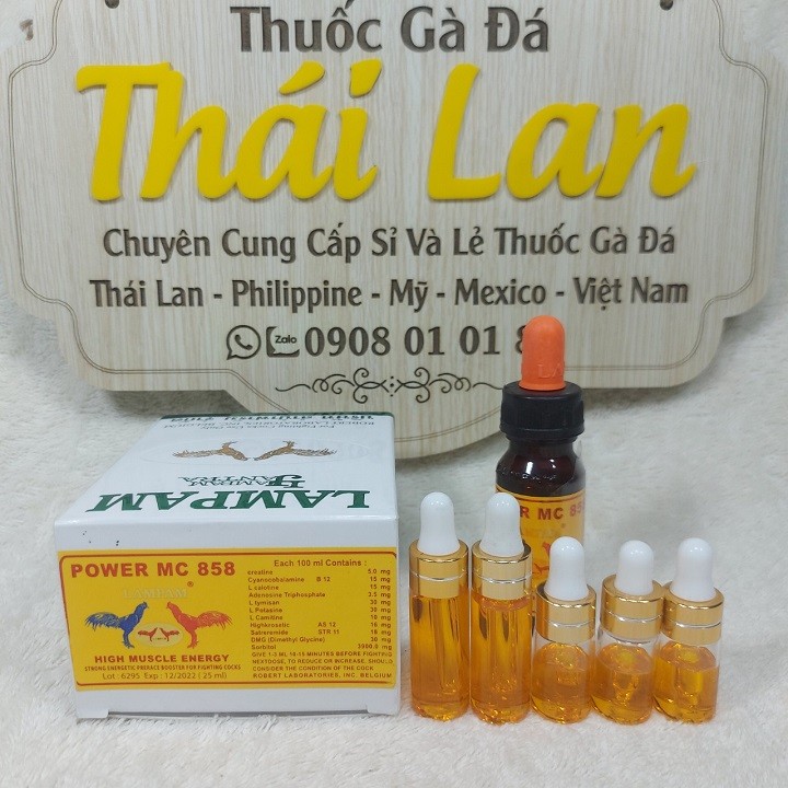 power MC 858 - thuốc gà đá tăng lực nhỏ uống trước đá 30 phút - (lọ chiếc lẻ 2cc)