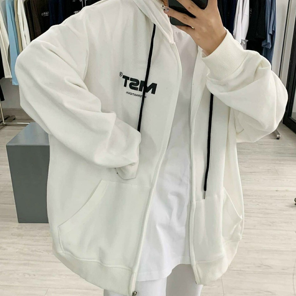 ÁO HOODIE ÁO KHOÁC NỈ NGOẠI Dây full zip áo nỉ MISSOUT cao cấp nam nữ