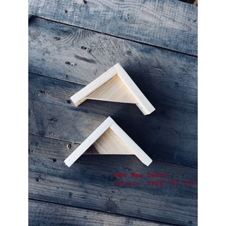 Set 2 chân đỡ kệ, giá chữ L bằng gỗ