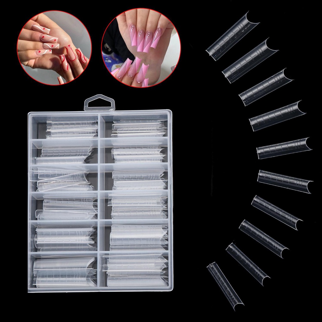 Khuôn Nối Dài Móng Tay Bằng Poly Acrylic Cong Chữ C Chuyên Dụng