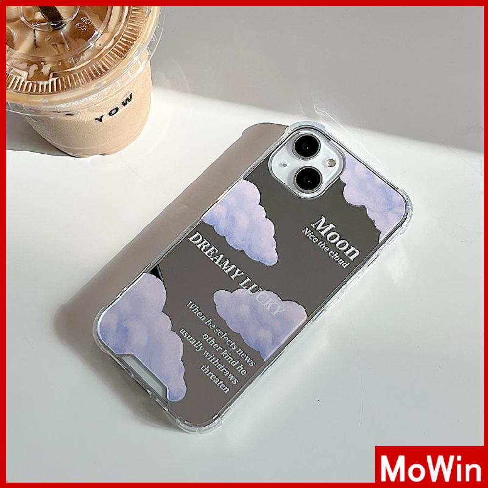 iPhone Case Acrylic Luxury Makeup Mirror Airbag Shockproof Protection Camera Purple Clouds Cute Compatible For iPhone 11 iPhone 13 Pro Max iPhone 12 Pro Max iPhone 7 Plus iPhone xr