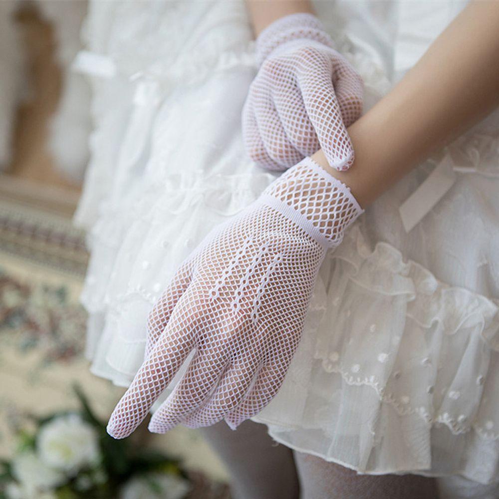 UPSTOPVN Găng Tay Lưới Nylon Hở Ngón Phụ Kiện Hóa Trang Tiệc Cưới
