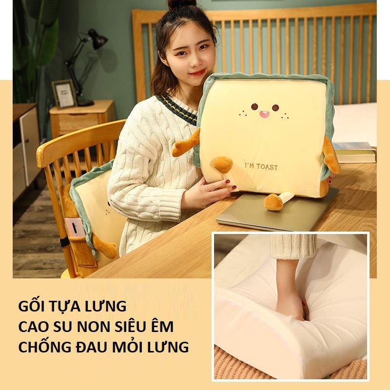 [ MẪU MỚI ] Gối Tựa Lưng Văn Phòng CAO SU NON VỎ THÁO RỜI I &quot;M STOAST SBK134